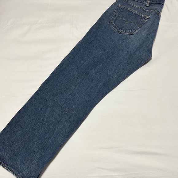 Men's Levi's 501 Straight Leg Blue Jeans (38W/32L) - Picture 7 of 8